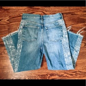 Free People Straight Leg Boho Jeans